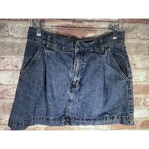 Vintage WE THE FREE Y2K Pleated Boho‎ Denim Jean Mini Skirt Free People Sz 30